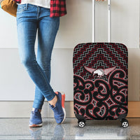New Zealand Luggage Maori Graphic Tee patterns Red LT6 - Wonder Print Shop