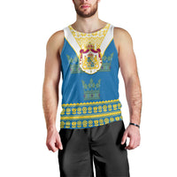 custom-personalised-sweden-men-tank-top-swedish-coat-of-arms-with-scandinavian-flowers