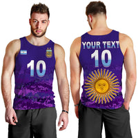 Purple football tank top showing front number 10 and back sun graphic with YOUR TEXT