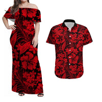 Aloha Hawaii Flowers Summer Matching Hawaiian Shirt And Dress Red LT6 - Wonder Print Shop