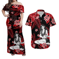 Hawaii Summer Colorful Hula Girl Matching Hawaiian Shirt And Dress Red LT6 - Wonder Print Shop