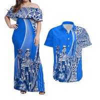 Hawaiian King Kamehameha Matching Hawaiian Shirt And Dress Vibe Blue Style LT6 - Wonder Print Shop