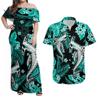 Hawaii Summer Colorful Shark Matching Hawaiian Shirt And Dress Turquesa LT6 - Wonder Print Shop