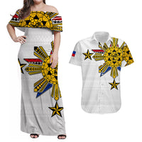 Filipino Matching Hawaiian Shirt And Dress Tribal White Style LT6 - Wonder Print Shop