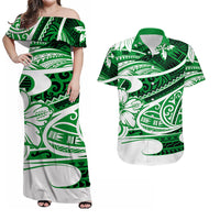 Polynesian Tribal Matching Hawaiian Shirt And Dress Green LT6 - Wonder Print Shop