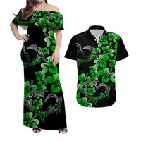 Polynesian Valentine Matching Hawaiian Shirt And Dress Hibiscus Flowers Green Style LT6 - Wonder Print Shop