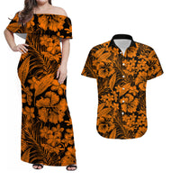 Aloha Hawaii Flowers Summer Matching Hawaiian Shirt And Dress Orange LT6 - Wonder Print Shop