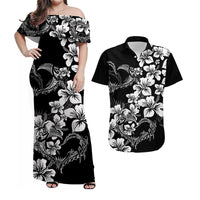 Polynesian Valentine Matching Hawaiian Shirt And Dress Hibiscus Flowers White Style LT6 - Wonder Print Shop