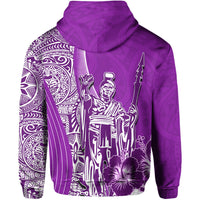 Hawaiian King Kamehameha Hoodie Vibe Purple Style LT6 - Wonder Print Shop