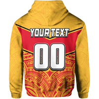 Yellow hoodie back with 'YOUR TEXT' and '00' print