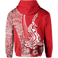 Hawaiian Shark Polynesian Hoodie Vibe Red Style LT6 - Wonder Print Shop