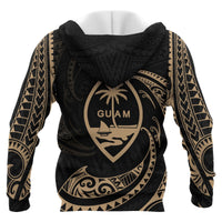 Guam Polynesian Hoodie Gold Tribal Wave - Wonder Print Shop