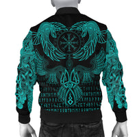 Viking Bomber Jacket Raven Of Odin Cyan RLT12 - Wonder Print Shop
