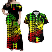 Hawaii Polynesian Warrior Kakau Matching Hawaiian Shirt And DressReggage LT6 - Wonder Print Shop