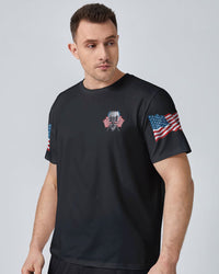 I Believe In Respect Metal Skull Flag Mens Patriotic T Shirt - Wonder Print Shop