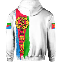 Custom Eritrea Zip Hoodie White Style LT6 - Wonder Print Shop