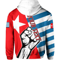 Custom Free West Papua Zip Up Hoodie Clenched Hands Flag LT6 - Wonder Print Shop