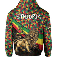 Ethiopia Zip Hoodie Lion Of Judah Rasta Patterns No.2 LT6 - Wonder Print Shop
