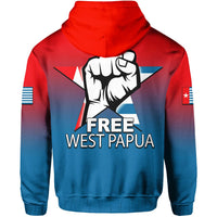 West Papua Zip Up Hoodie Flag Color Simple Style LT6 - Wonder Print Shop