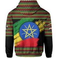 Ethiopia Hoodie Lion Of Judah Flag Grunge LT6 - Wonder Print Shop