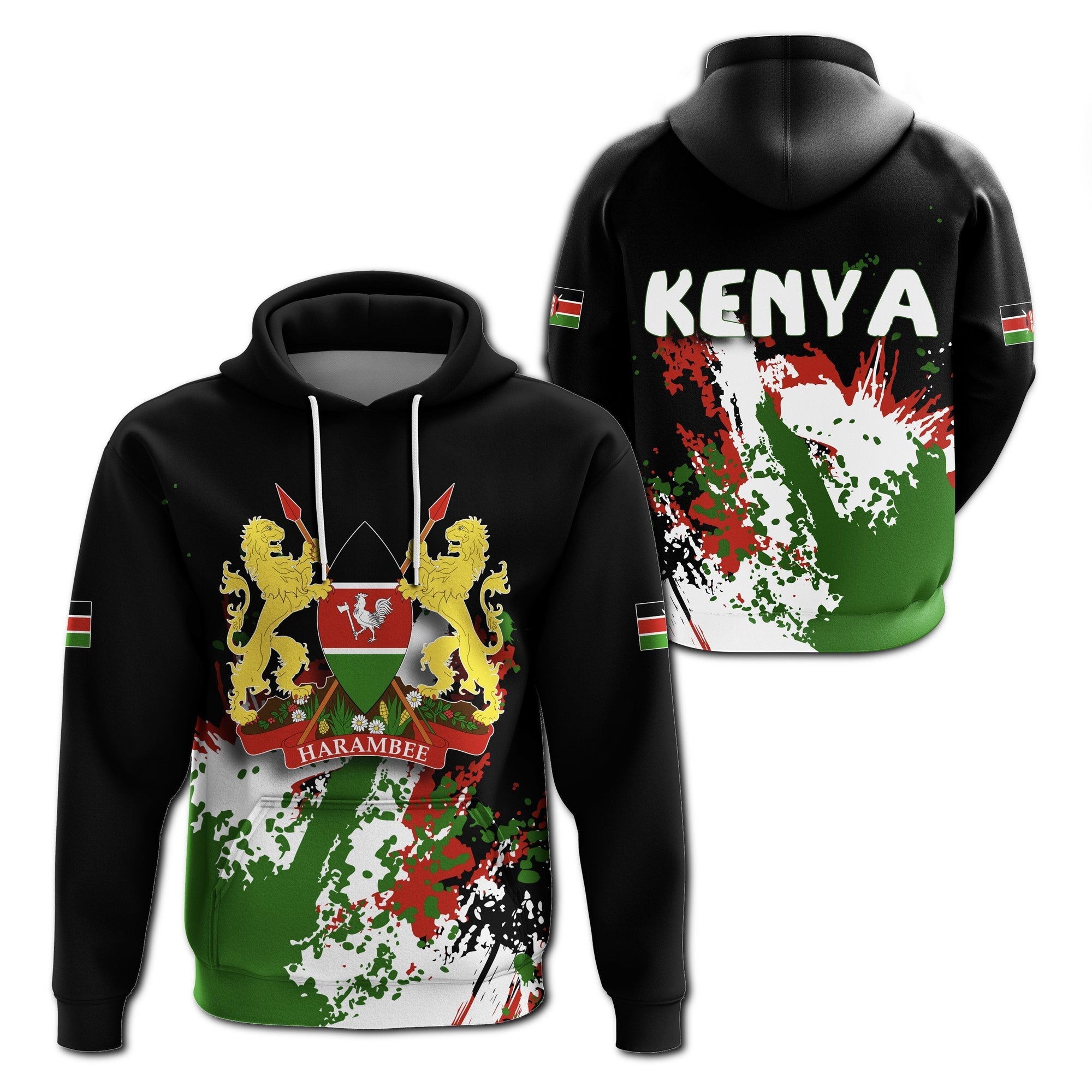 african-hoodie-kenya-coat-of-arms-hoodie-spaint-style