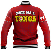 Mate Ma'a Tonga Rugby Baseball Jacket Tongan Kupesi Red Style LT9 - Wonder Print Shop