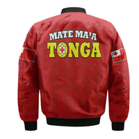Mate Ma'a Tonga Rugby Bomber Jacket Tongan Kupesi Red Style LT9 - Wonder Print Shop
