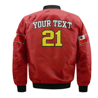 Custom Personalised Mate Ma'a Tonga Rugby Bomber Jacket Tongan Kupesi Red Style LT9 - Wonder Print Shop