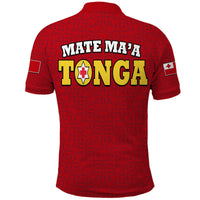 Mate Maa Tonga Rugby Polo Shirt Tongan Kupesi Red Style - Wonder Print Shop