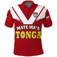 Custom Mate Maa Tonga Rugby Polo Shirt Tongan Kupesi Red Style - Wonder Print Shop