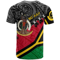 Vanuatu T Shirt Custom Vanuatu Independence Anniversary with Coat of Arms and Polynesian T Shirt LT10 - Wonder Print Shop