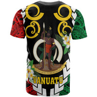 Vanuatu T Shirt Custom Vanuatu Independence Anniversary Plumeria Flower and Polynesian Patterns T Shirt LT10 - Wonder Print Shop