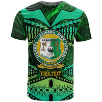 Tonga Custom T Shirt Liahona High Shool with Tonga Patterns with Green Effect LT10 - Wonder Print Shop