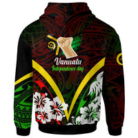 Vanuatu Hoodie Vanuatu Independence Day Annivesary with Plumerian and Polynesian Patterns Hoodie LT10 - Wonder Print Shop