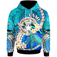 Northern Mariana Islands Hoodie CNMI Polynesian Culture with Turtle and Plumeria Hoodie LT10 - Wonder Print Shop