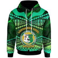 Tonga Custom Hoodie Liahona High Shool with Tonga Patterns with Green Effect LT10 - Wonder Print Shop