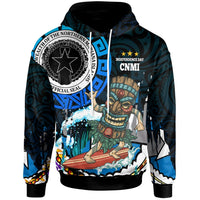Northern Mariana Islands Hoodie CNMI Polynesian Culture with Tiki Surf Style LT10 - Wonder Print Shop