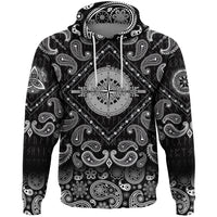 Viking Hoodie Magic Ancient Viking with Bandana Paisley Style RLT12 - Wonder Print Shop