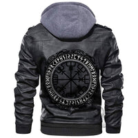 Viking Magical Runic Compass Vegvisir Leather Jacket RLT12 - Wonder Print Shop