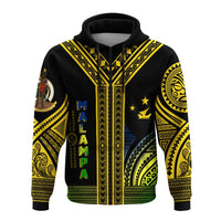 Custom Malampa Province Vanuatu Zip Up Hoodie Unique Black & Gold - Wonder Print Shop