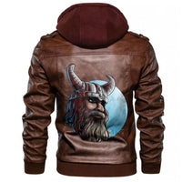 Viking Man With A Horned Helmet Leather Jacket RLT12 - Wonder Print Shop