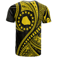 Mangaia Cook Islands T Shirt Gold Polynesian Wave Style - Wonder Print Shop