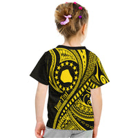 Custom Mangaia Cook Islands T Shirt Gold Polynesian Wave Style - Wonder Print Shop
