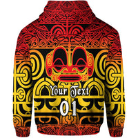 Custom Marquesas Islands Zip Hoodie Marquesan Tattoo Simple Style Gradient Red LT8 - Wonder Print Shop