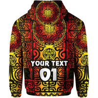Custom Marquesas Islands Zip Hoodie Marquesan Tattoo Unique Style Gradient Red LT8 - Wonder Print Shop