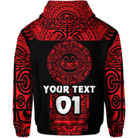 Custom Marquesas Islands Hoodie Marquesan Tattoo Simplified Version Red LT8 - Wonder Print Shop