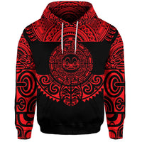 Custom Marquesas Islands Hoodie Marquesan Tattoo Simplified Version Red LT8 - Wonder Print Shop