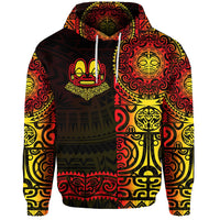 Custom Marquesas Islands Hoodie Marquesan Tattoo Unique Style Gradient Red LT8 - Wonder Print Shop