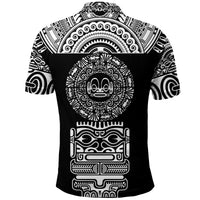 Marquesas Islands Polo Shirt Marquesan Tattoo Simplified Version Black LT8 - Wonder Print Shop