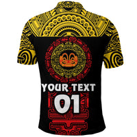 Custom Marquesas Islands Polo Shirt Marquesan Tattoo Simplified Version Yellow LT8 - Wonder Print Shop